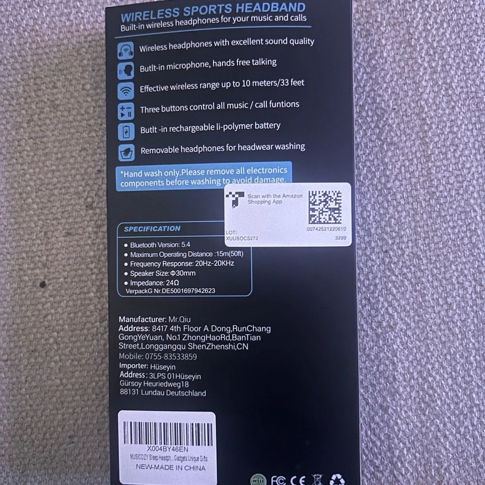 Black Bluetooth Sleep Headband
